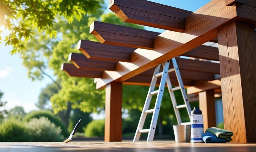 Entretien et traitement du bois sur pergola mixte bois-aluminium : huiles, lasures et fréquence