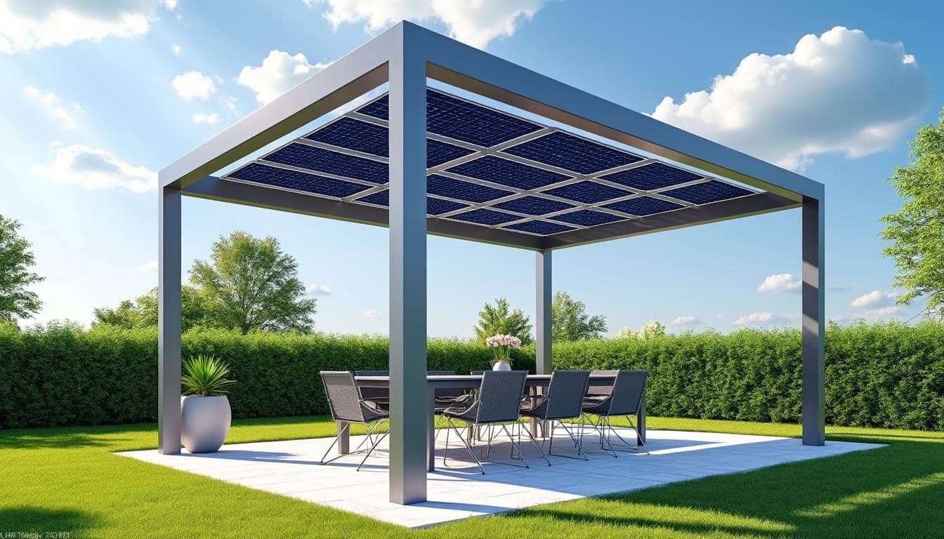 d&eacute;couvrez comment int&eacute;grer des capteurs photovolta&iuml;ques dans une pergola solaire en aluminium pour allier esth&eacute;tisme et efficacit&eacute; &eacute;nerg&eacute;tique. transformez votre espace ext&eacute;rieur en une zone confortable et durable tout en produisant votre propre &eacute;lectricit&eacute;.