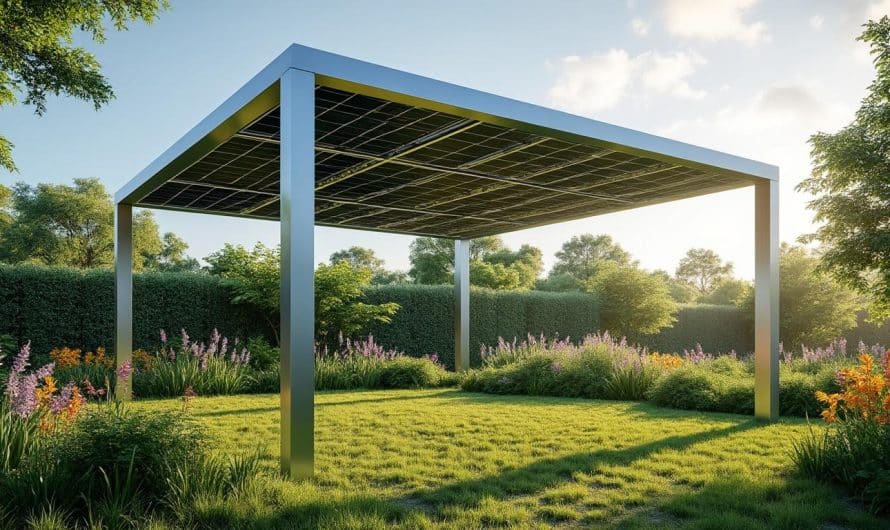 Pergola solaire : intégrer des capteurs photovoltaïques dans la structure aluminium