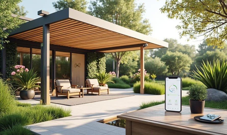 Pergola bioclimatique connectée : pilotage via smartphone et scénarios automatiques