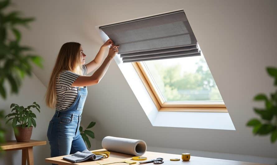 DIY : poser un store bateau en tissu occultant sur fenêtre de toit Velux