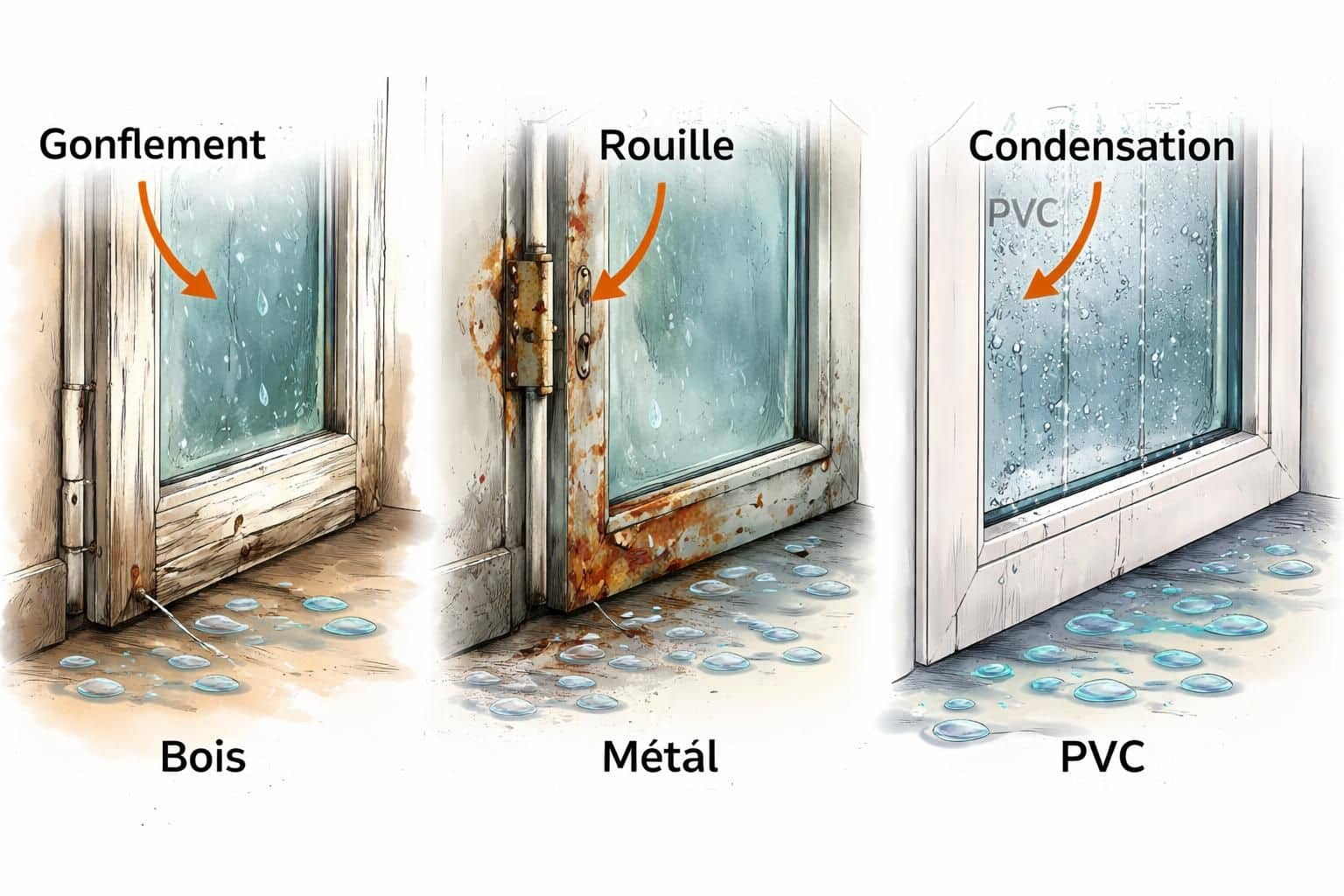 d&eacute;couvrez comment l'humidit&eacute; affecte les vieilles menuiseries et les solutions pour pr&eacute;server leur int&eacute;grit&eacute; face &agrave; ce probl&egrave;me fr&eacute;quent.