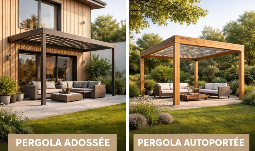Pergola adossée ou autoportée : le choix qui conditionne toute la structure