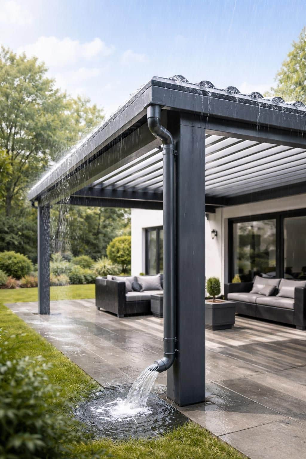 d&eacute;couvrez les aspects techniques essentiels de l'&eacute;coulement de l'eau pour votre pergola, un d&eacute;tail souvent n&eacute;glig&eacute; mais crucial pour sa durabilit&eacute; et efficacit&eacute;.