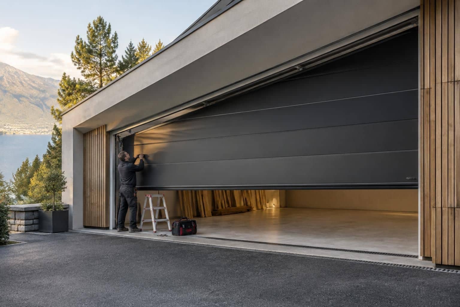 une porte de garage sur mesure s’adapte aux dimensions atypiques, aux contraintes techniques et au style de votre maison lorsque les modèles standard ne conviennent pas.